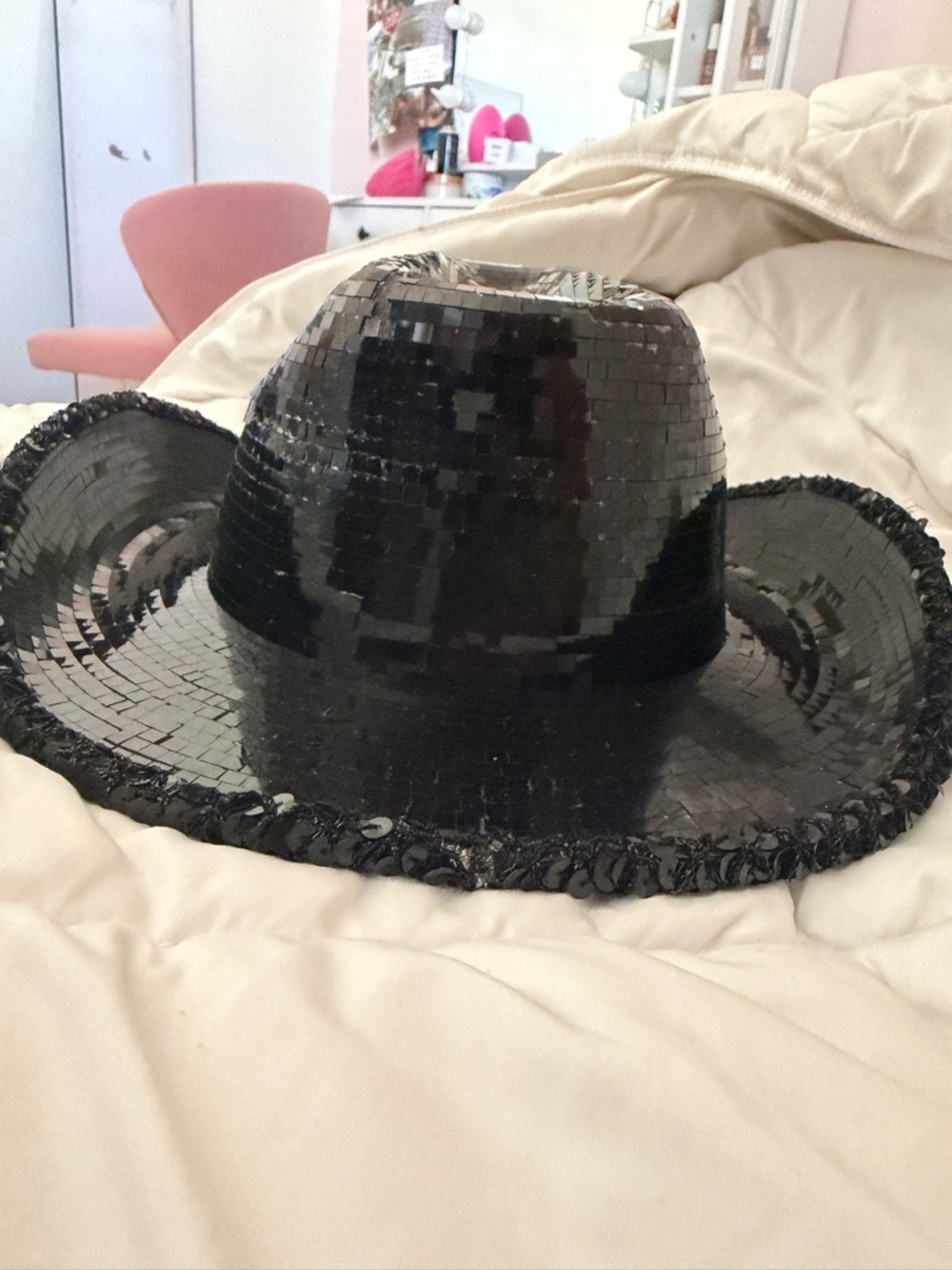 Party City Black Sequin Cowboy Hat